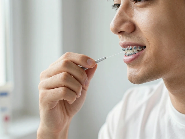 Jak správně používat zubní nit při nosení rovnátek