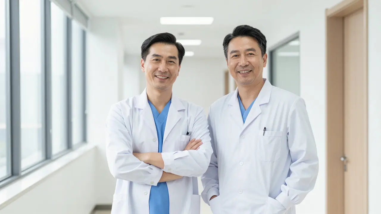 Zubní lékař a anesteziolog v moderní klinice