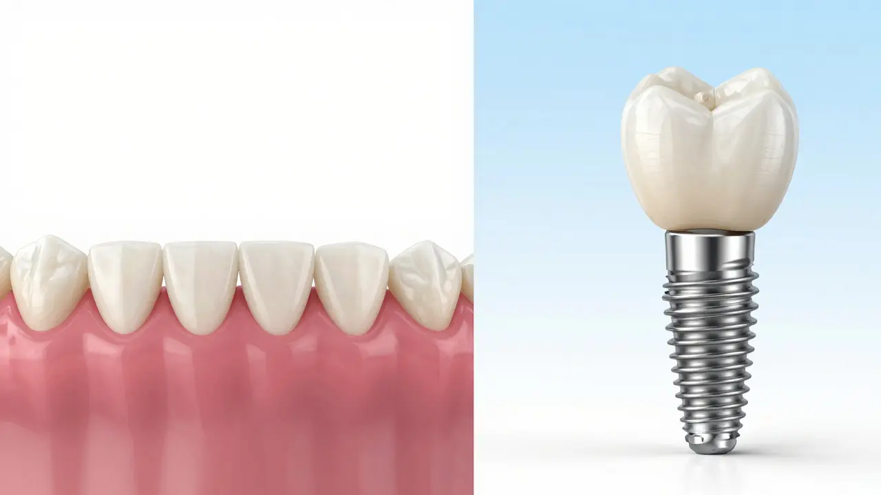 Rozdíl mezi fazetami na přední ploše a samostatným implantátem