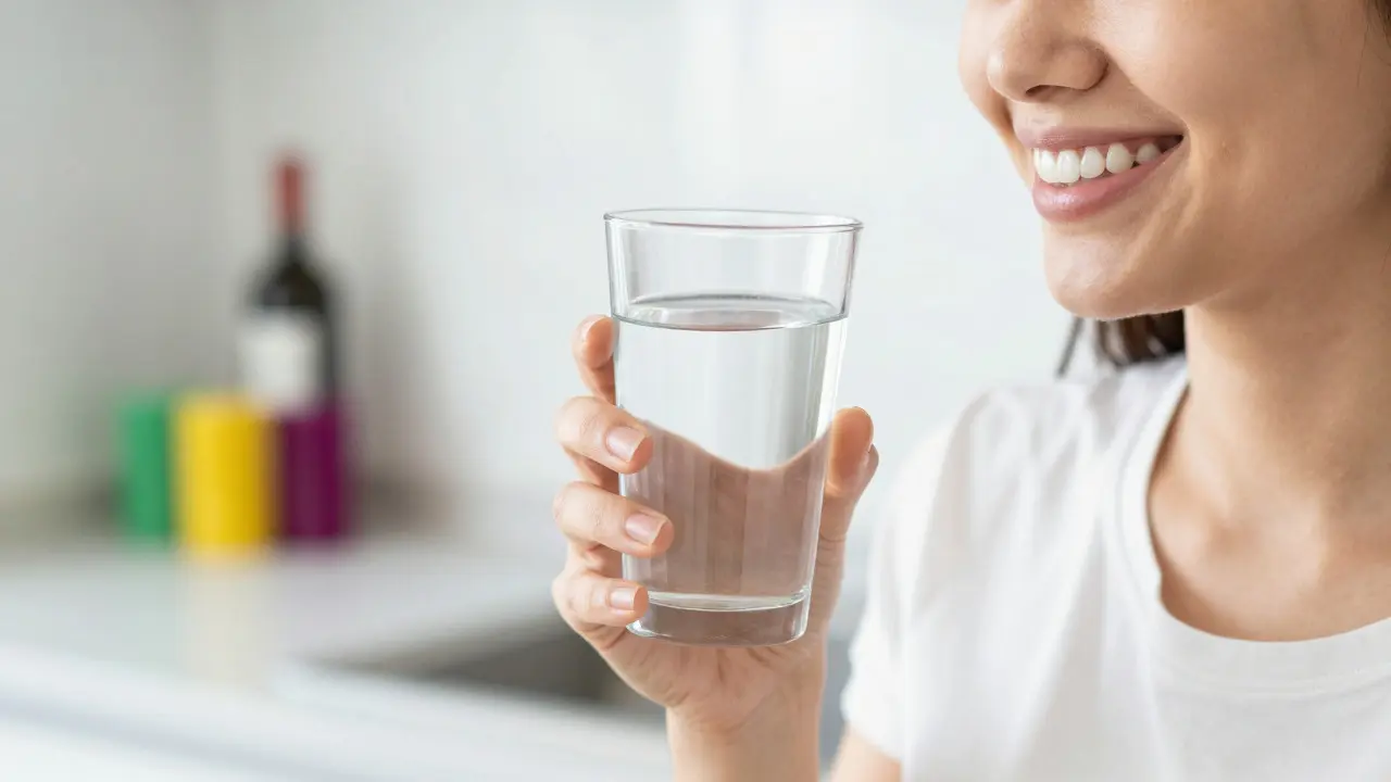 Úsměv s důrazem na bílou dietu po bělení zubů