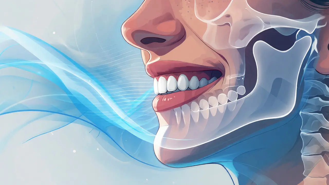 Konceptuální ilustrace zdravého úsměvu po ortodontické léčbě