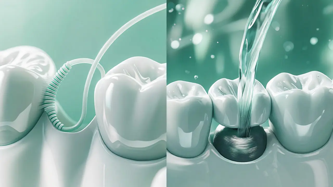 Porovnání použití zubní nitě a irigátoru pro ústní hygienu